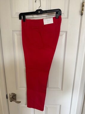 LOFT Red Slim Ankle Pants